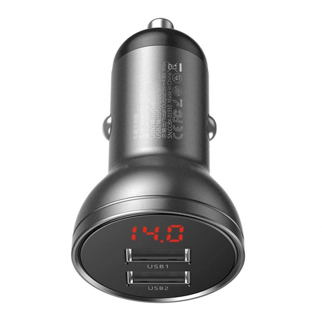 Autonabíjačka Baseus s displejom 2x USB