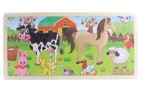 Drevené puzzle so zvieratkami