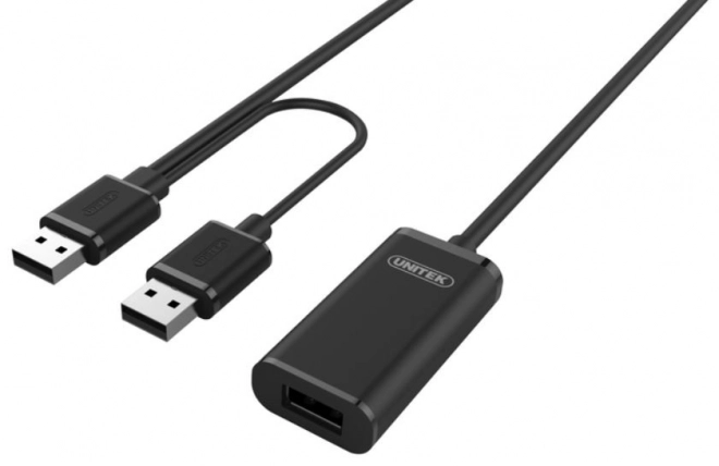Aktívny USB 2.0 predlžovač 10m čierny