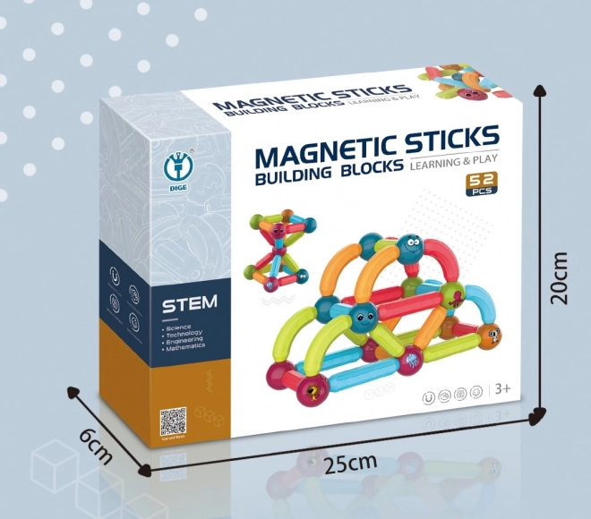 Magnetické stavebné kocky - sada 52 dielov