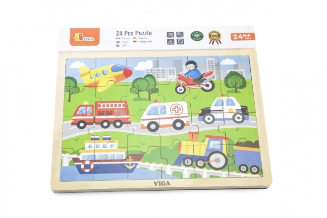 Drevené puzzle doprava