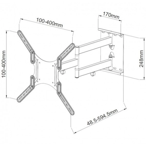 Nastaviteľný nástenný držiak LCD/LED 23-55 palcov biely