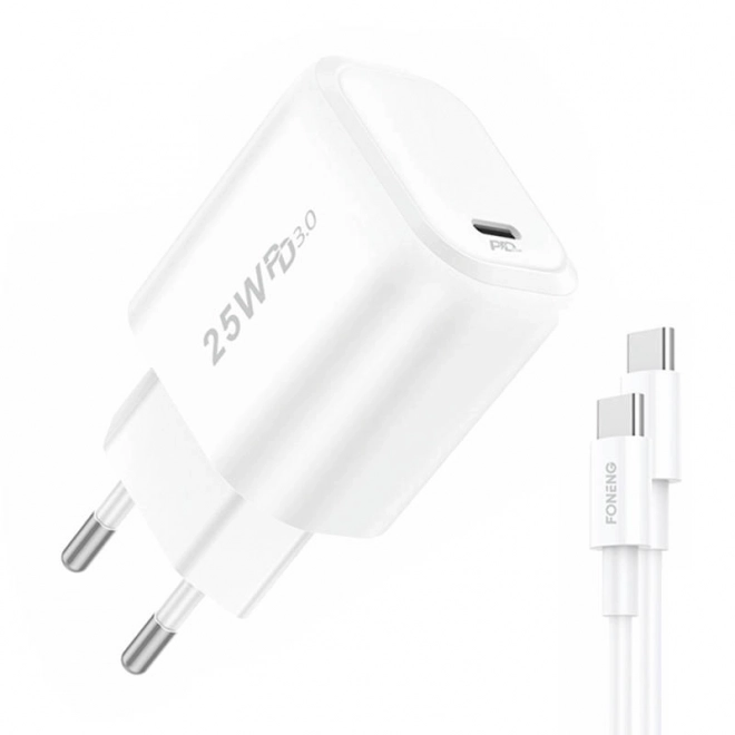 Rýchlonabíjačka Foneng 2x USB s USB-C káblom