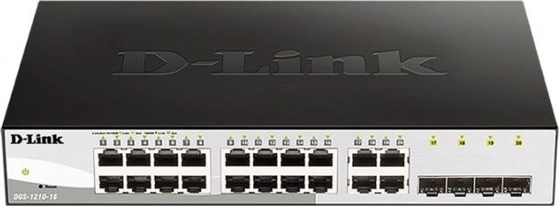 Gigabitový prepínač D-Link DGS-1210-16 so 16 GE portmi a 4 SFP