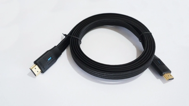 Plochý HDMI kábel v2.1 2m čierny