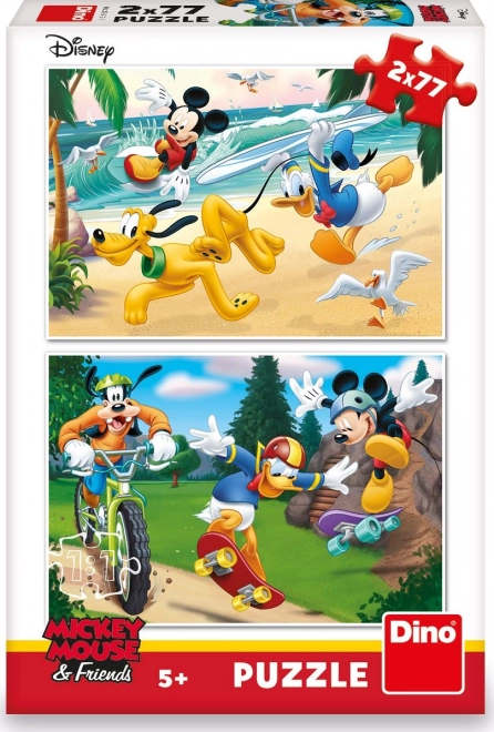 Detské puzzle Mickey športuje 2x77 dielikov