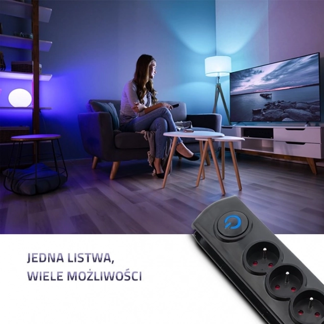Elektrická krycia lišta proti prepätiu | 6 zásuviek | 5m