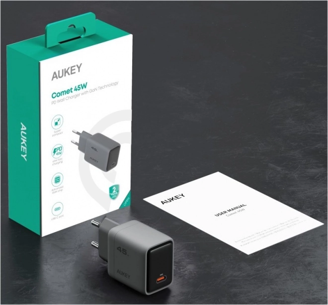 Mini nabíjačka AUKEY 45W USB-C s rýchlym nabíjaním