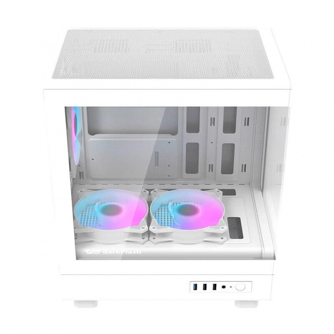 Počítačová skriňa Darkflash s aRGB ventilátormi biela