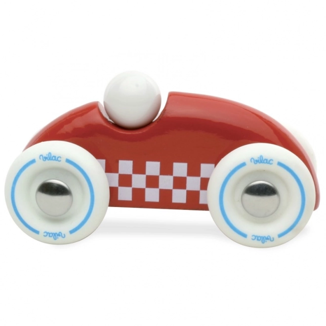 Drevené auto mini rallye červené