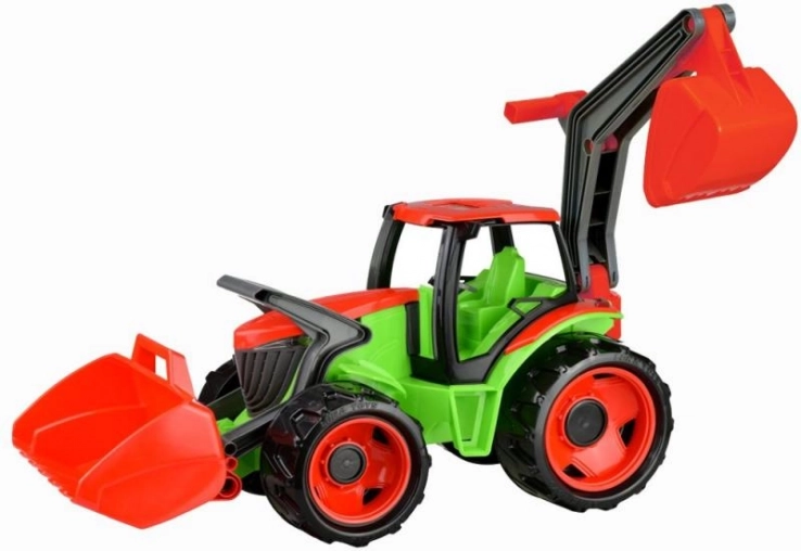 Lena traktor s lyžicou a bagrom – zeleno‑červený