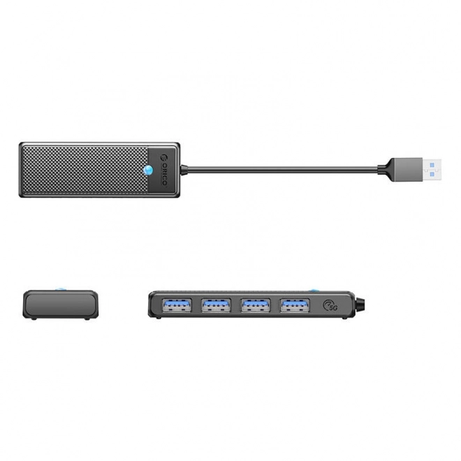 Orico adaptér USB-A na 4x USB-A 3.0 čierny