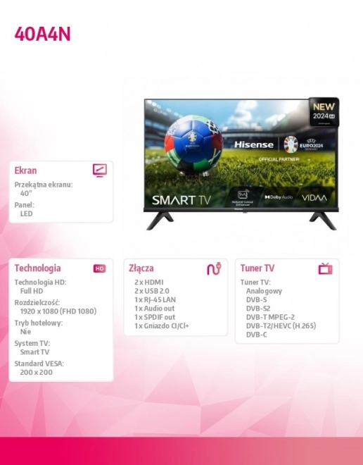 40-palcový televízor LED 40A4N