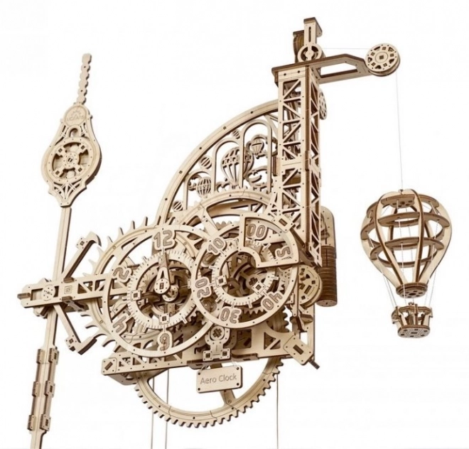 Ugears 3D drevené mechanické puzzle nástenné hodiny Aero