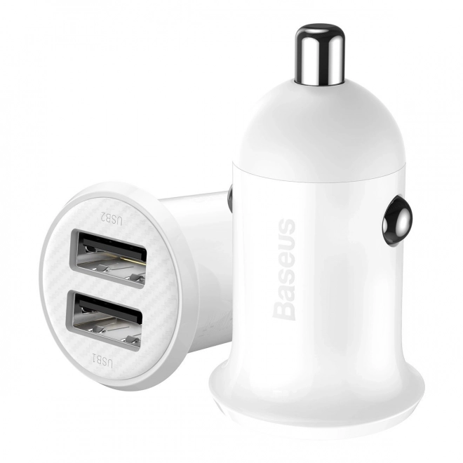 Baseus Grain Pro nabíjačka do auta 2x USB biela