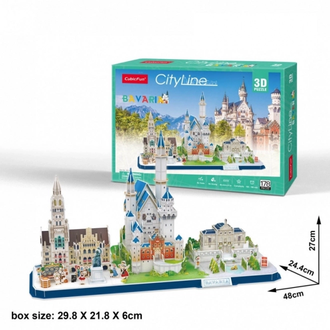 Puzzle 3D Mesto Bawaria