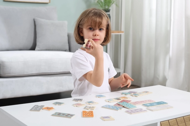 Viga Montessori drevené numerické puzzle pre deti
