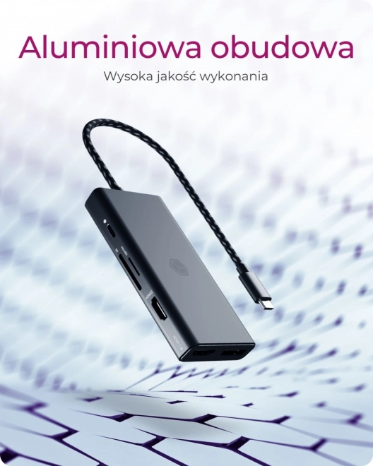 Stolová dokovacia stanica 9v1 HDMI, DP, CR, Typ-C