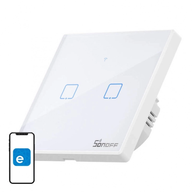 Inteligentný vypínač WiFi + RF 433 Sonoff T2 EU TX (2-kanálový) nová verzia