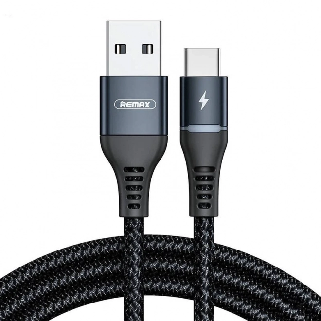 Kabel USB-C s podsvietením 1 m, 2,4 A (čierny)