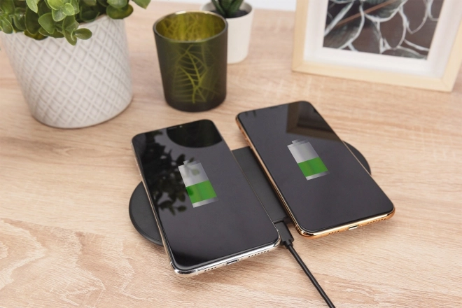 Bezdrôtová nabíjačka 15W Qi Duo-Power 1m USB-C čierna