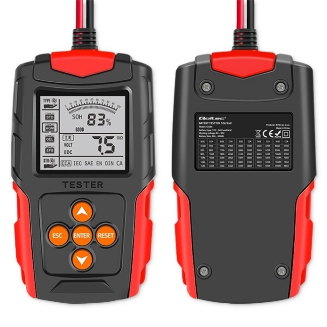 Digitálny tester batérií s displejom LCD Qoltec