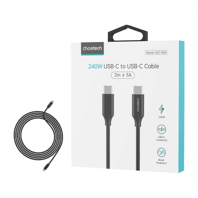 Kábel USB-C na USB-C 2 m čierny