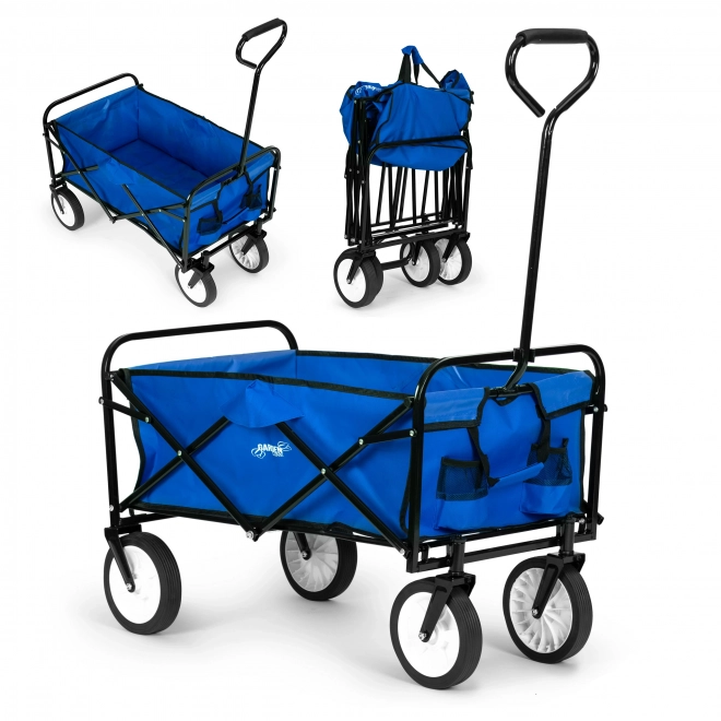 Skladací transportný vozík na pláž a záhradu 70kg modrý