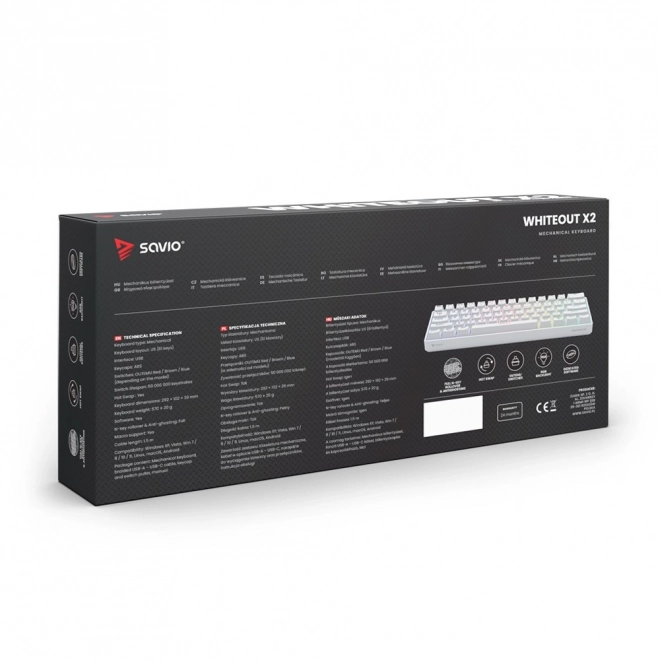 Mechanická klávesnica Whiteout X2 s Outemu Blue