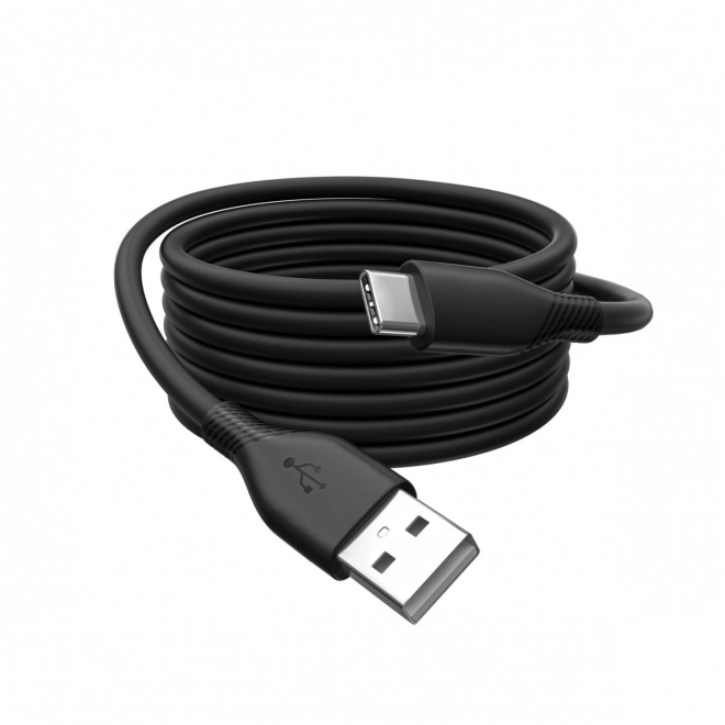 Silikónový napájací kábel USB-A - USB-C, 60W, 0,5m čierny