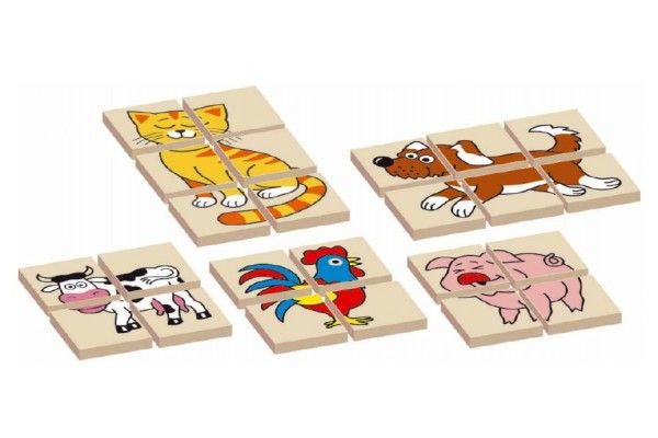 Obojstranné mini puzzle so zvieratkami - 12 dielikov