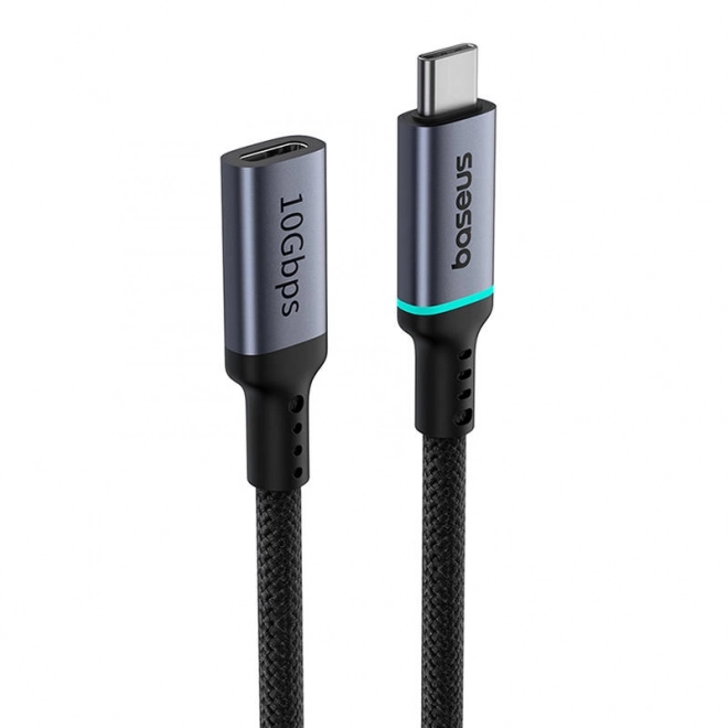 Predlžovací kábel Baseus USB-C samec-samica 10Gbps 1m čierny