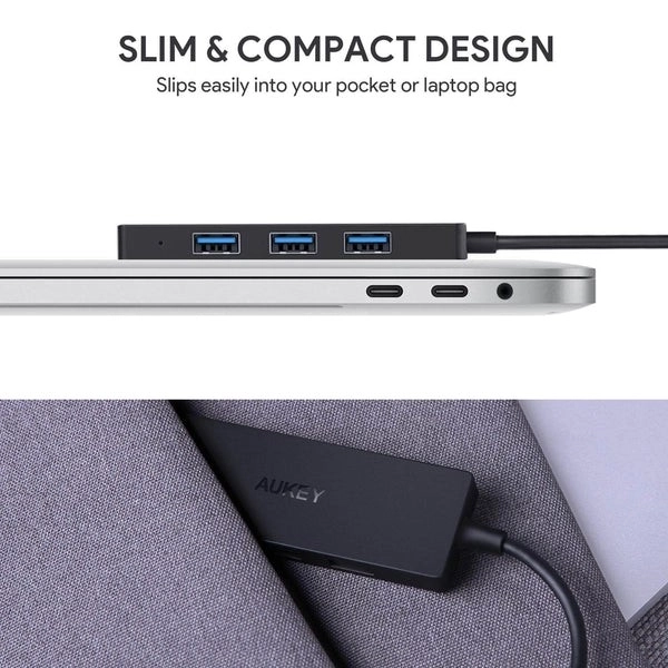 Aukey ultratenký USB-C rozbočovač 4v1