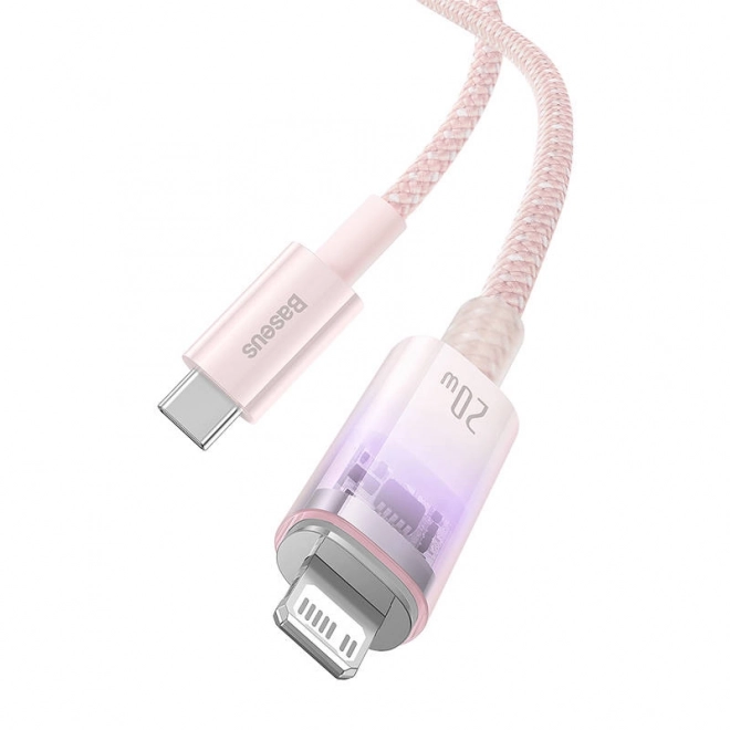 Rýchlonabíjací kábel Baseus USB-A na Lightning Explorer Series 2m 20W ružový