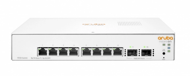 Inteligentný prepínač Aruba Instant On 8-portový s 2 SFP