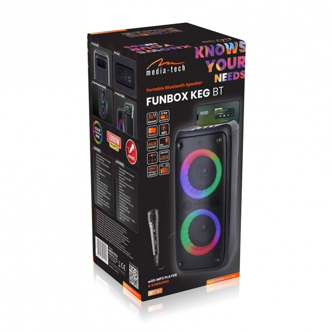 Prenosný reproduktor Funbox BT s Bluetooth a RGB osvetlením