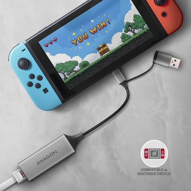 Axagon gigabit ethernet adaptérová karta USB-C/USB-A