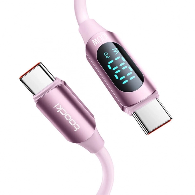 Kabel USB-C na USB-C Toocki 2m 100W Ružový