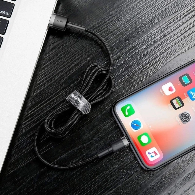 Baseus Cafule Lightning USB kábel 2,4 A 0,5 m šedo-čierny