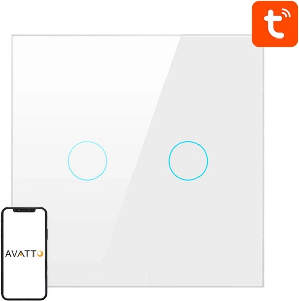 Smart vypínač ZigBee Avatto 2-cestný TUYA (biely)