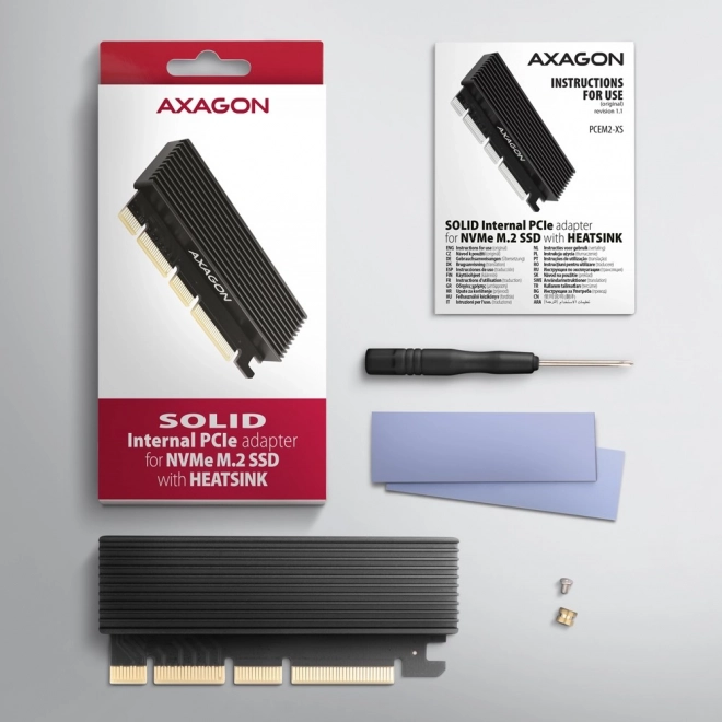 Interný adapter PCIe x16 M.2 NVMe s chladičom