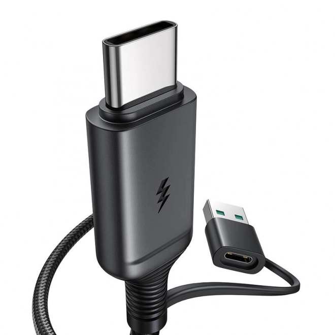 Magnetická nabíjačka Joyroom JR-WQM03 USB + USB-C 1,2 m čierna