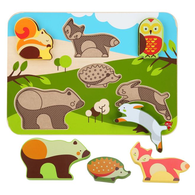 Lesné zvieratká – drevené puzzle 7 dielikov