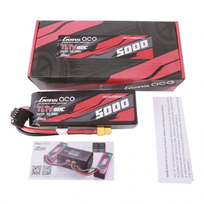 Gens Ace G-Tech Lipo batéria 5000mAh 11.1V 60C s XT60 konektorom