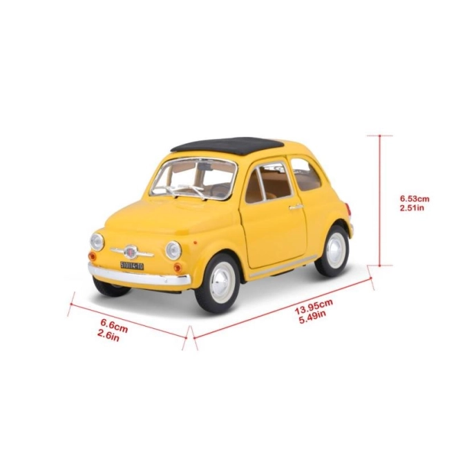 Bburago 1:24 Fiat 500 F 1965 žltá