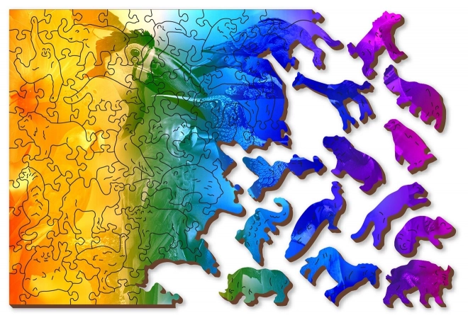 Drevené puzzle Vtáčí raj