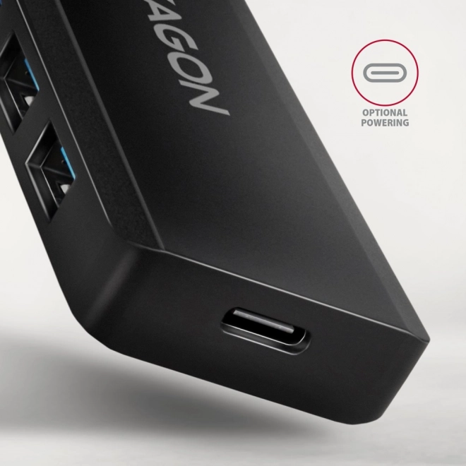 Cestovný USB hub Axagon HUE na 4 porty s napájaním USB-C