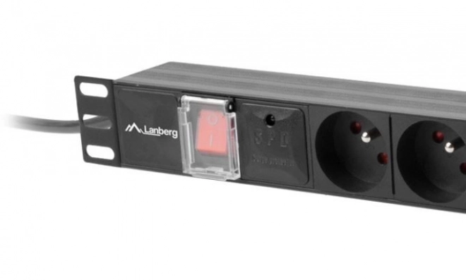 Stojan na zasielanie Rack Lanberg 19" 1U 16A 7X 230V 2m čierny