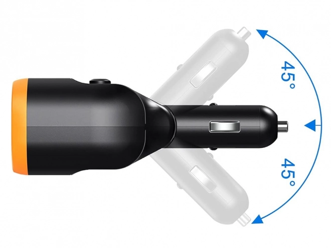 Rýchlo nabíjajúci rozdvojka do auta s dvomi USB-A a jedným USB-C portom