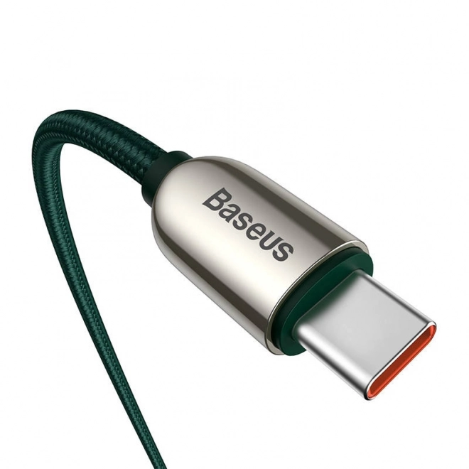 Kábel Baseus USB-C na USB-C s displejom 100W 1m zelený